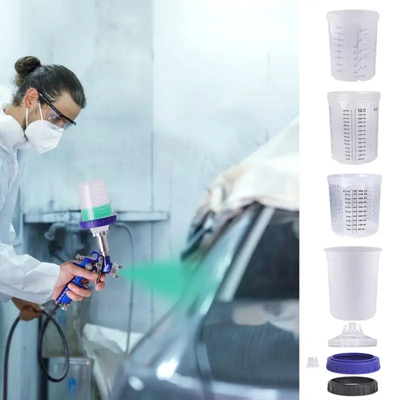 

280g Plastic Spray Paint Filtration System Cups Sprayer Optimize Storage Cup Air Gravity Feed Paint Spray Pot Thread Connector