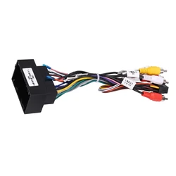 For Jeep Cherokee 15-19/Compass 2017+/Wrangler/Renegade/Fiat 500 DVD Player 16Pin Android Wiring Harness USB Cable With Canbus