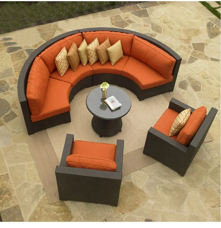 

Hotel Courtyard Outside Waterproof Patio Lounge Furniture Outdoor Garden Sectional Sofa Set