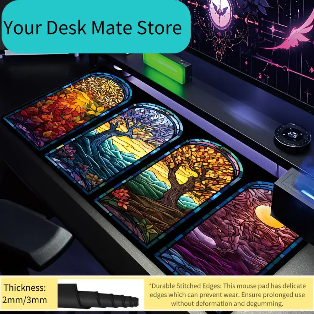 

Коврик для мыши AY Series в китайском национальном стиле с узором Фу, большой, увеличенный, для игр и офиса, с нескользящей резиновой основой, водонепроницаемый