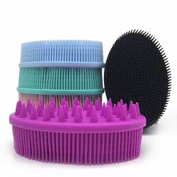 Soft Silicone Brush Wash Bath Shower Exfoliating Skin Fit for Baby Adult Bath Shampoo Head Massage Brush Supplies Siliconebrush