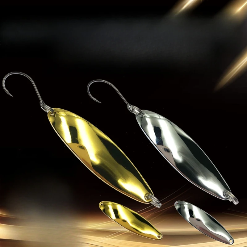 

5pcs Fishing Metal Spoon Lure Bait 5g7g10g15g For Trout Bass Spoons Small HardSequins Spinner SpoonWith Mustad hook FishingLure