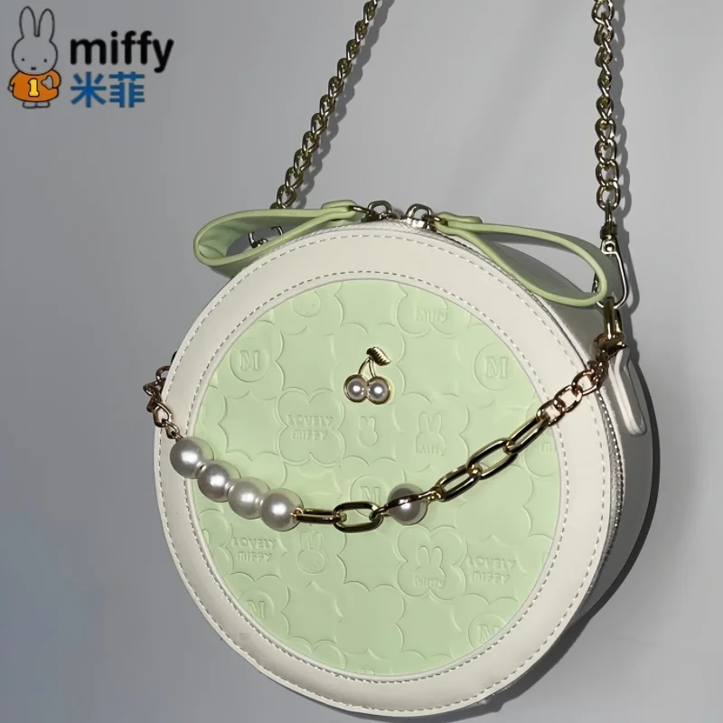 

Новая маленькая круглая сумка Miffy с одним плечевым ремнем, кроссбоди, в различных цветах, классическая коллекционная серия, подарочные украшения