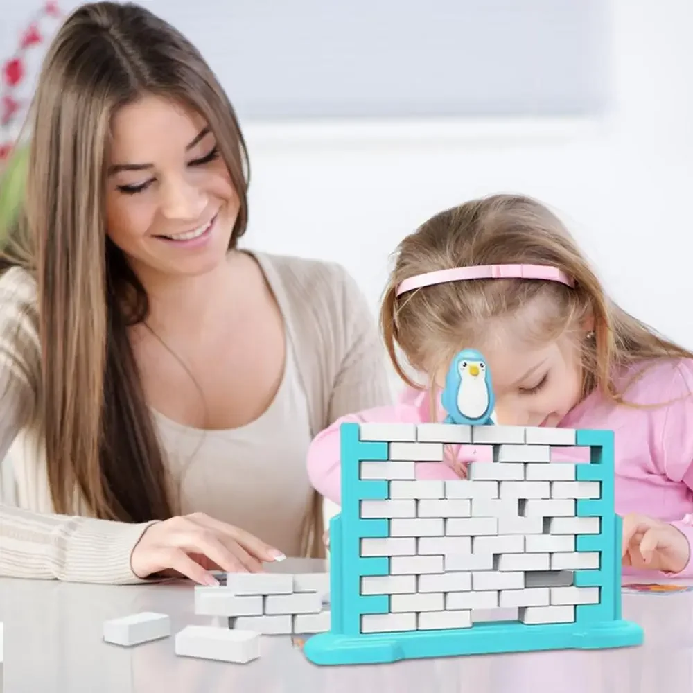 ของเล่นเพื่อการศึกษาเกมเพนกวินเด็ก Interactive ของเล่นสองคนอาคารและผลักดัน Wall BOARD เกมสําหรับชายหญิง
