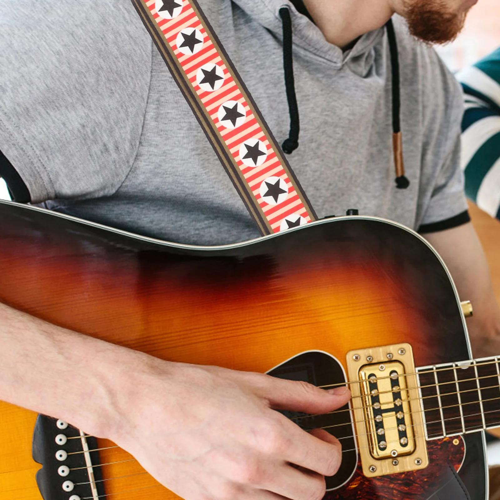 

Guitar Strap Polyester Adjustable Durable Electric Bass Ukulele Shoulder Strap Washable Cool Classical Acoustic Guitar Belt