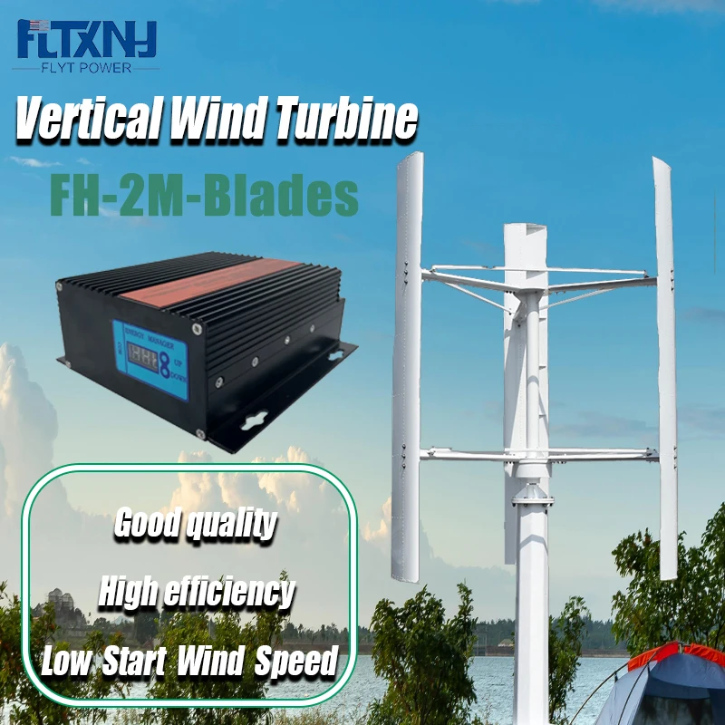 Vertical Wind Turbine Generator With Hybrid Controller Off Grid System Inverter 50kw For Home Free Energy With Windmill