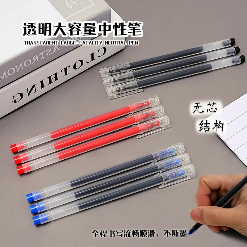 Gel Pen 05mm Black Blue Red Ink Large Capacity Smooth Writing School Student Office Stationery