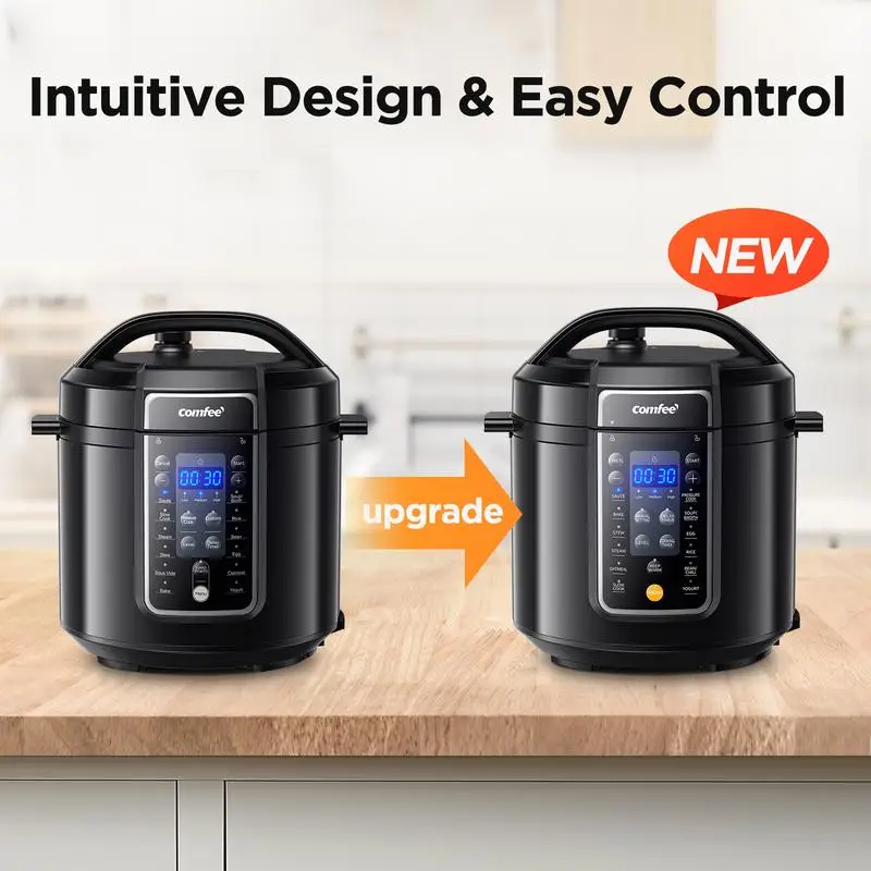 COMFEE’ 9-in-1 Electric Pressure Cooker Olla de Presion 6QT Slow Rice Cooker 14 Presets Instant Multi Cooker