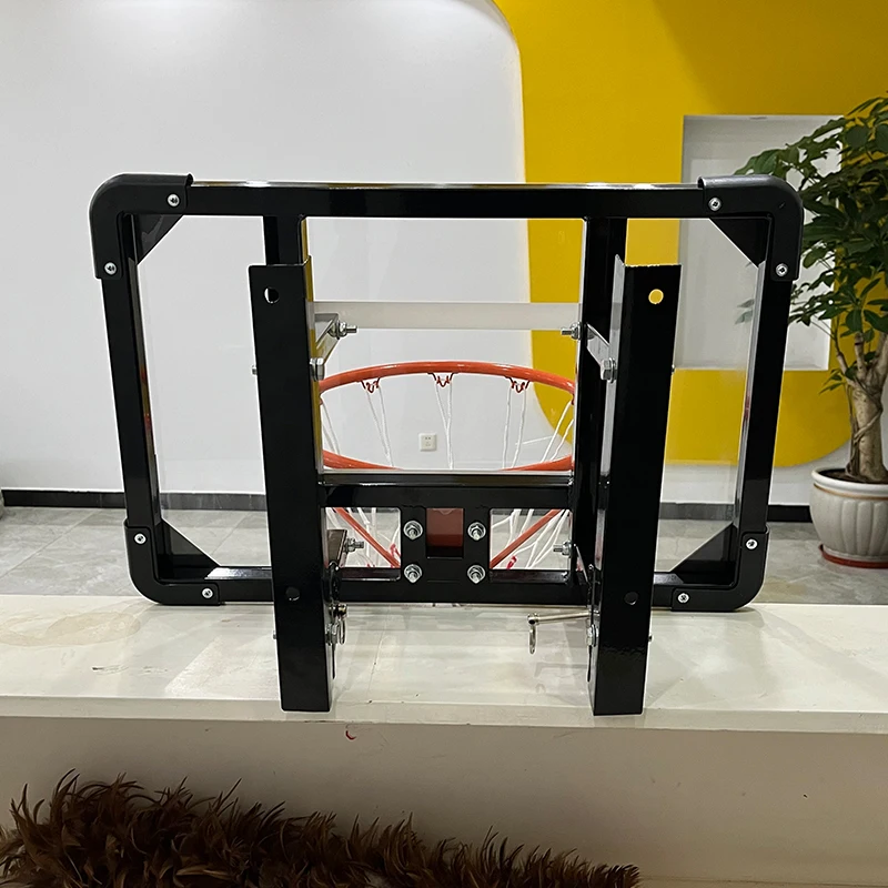 Draagbare 60 * 40 cm PE Mini-basketbalring Wandgemonteerde standaard voor buitenopnamen Training Outdoor Court-uitrusting