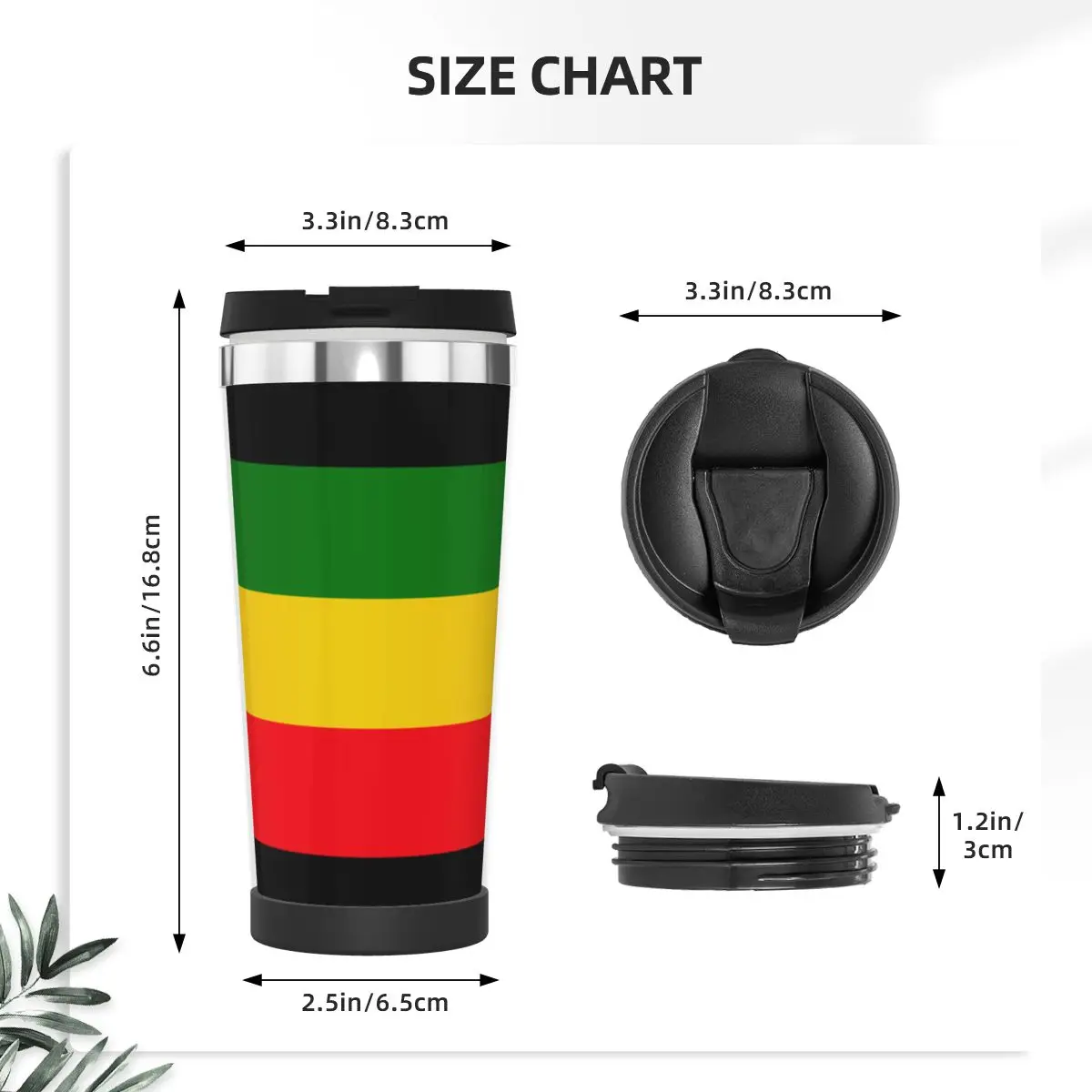 Green Yellow And Red Rasta Flag Double Insulated Water Cup Funny Graphic Vacuum bottle Mug Casual Heat Insulation milk cups