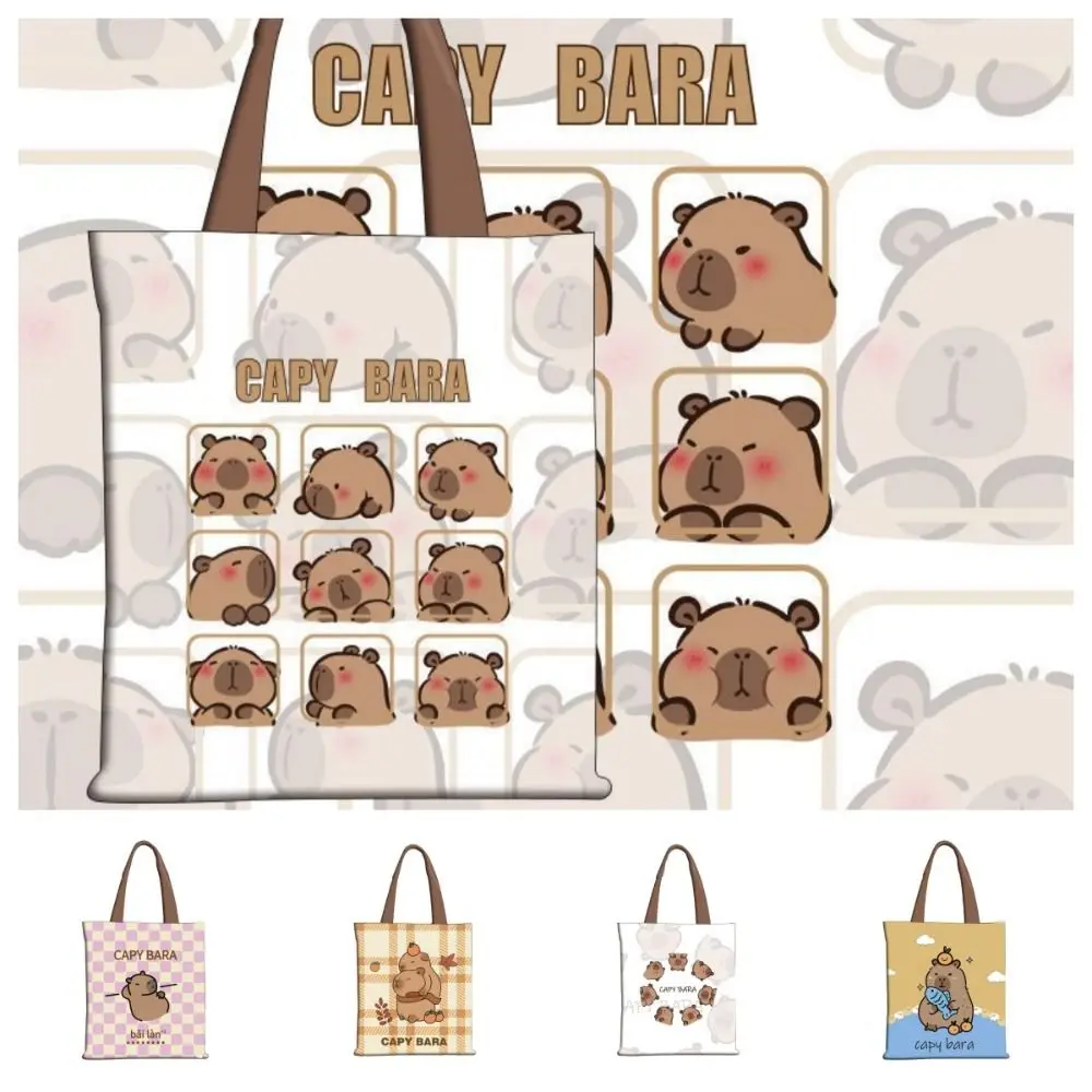 

Tote Bag Cute Capybara Bags School Bag Underarm Bag Kapibara Single Shoulder Bags Commute Canvas Large Capacity Capibara Handbag