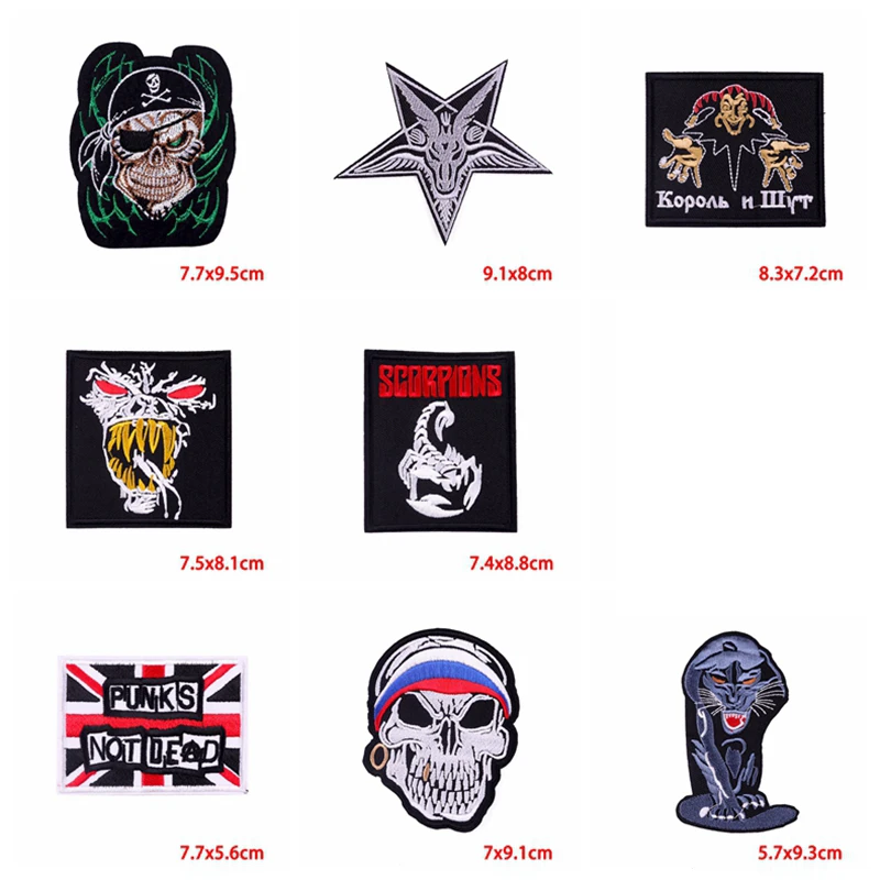 Prajna 10PCS Wholesale Rock Band Embroidered Patches For Clothing Thermoadhesive Patches DIY Applique Patches On Clothes Sticker