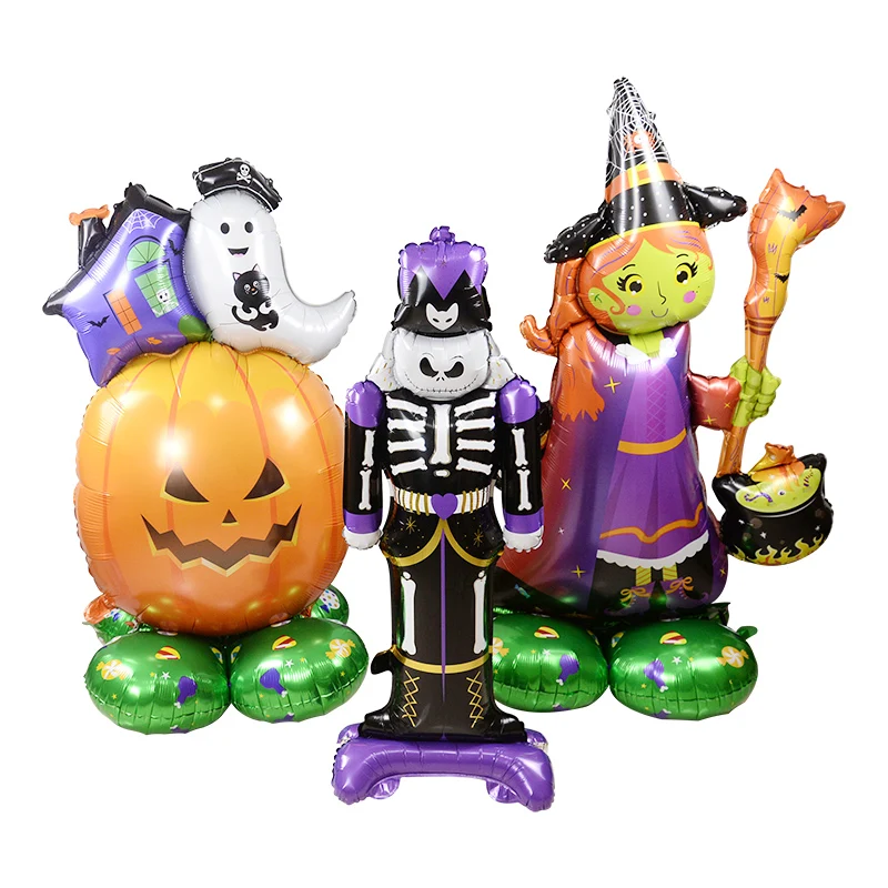 

1pcs Halloween Giant Standing Ghost Foil Balloon Can Filled with Nitrogen Inflatable Standing Balloon for Halloween Party Decor