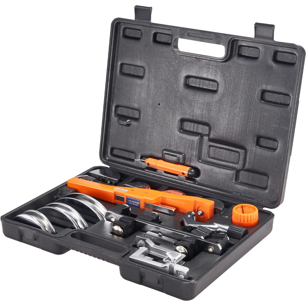

Pipe Tube Bender, 1/4"-7/8" O.D. Ratcheting Tubing Bender, 90° Forward/Reverse Pipes Bending Tools with 7 Dies