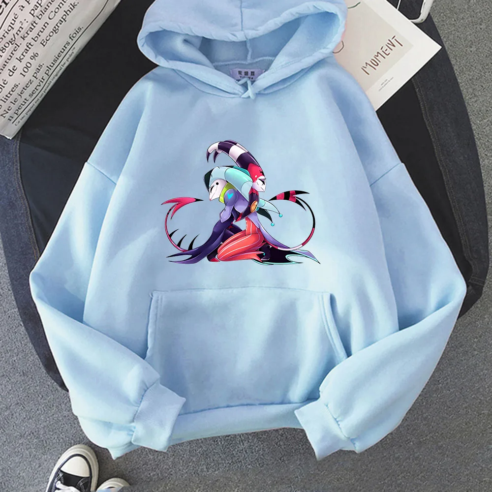 Helluva Boss Anime Print Hoodies Graphic Printing Harajuku Kawaii Sweatshirt With Hooded Cute Clothing Sudaderas Cartoon Hoody