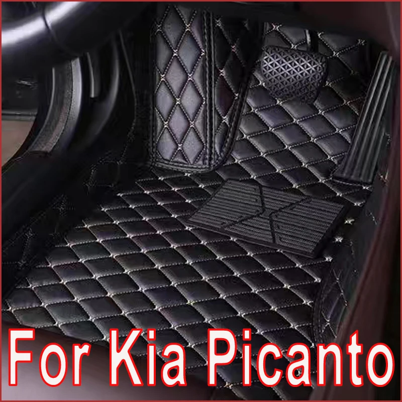 Leather Car Floor Mats For Kia Picanto Morning Grand Eko Taxi JA 2012~2017 5door Anti-dirty Car Mat Tapete Carro Car Accessories