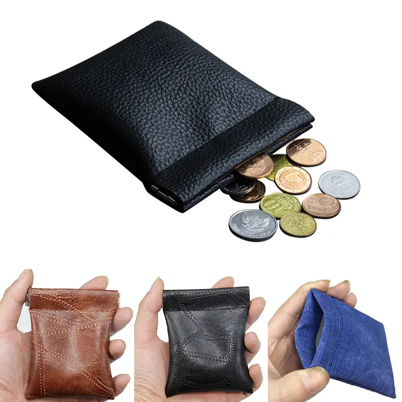 Soft Leather Coin Purse Mini Pu Leather Money Change Purse Men Women Earphone Keys Organizer Portable Coin Wallet Card Holder