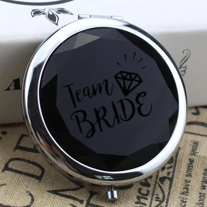 Bolsa de maquillaje para despedida de soltera, espejo cosmético, decoración de renovación de compromiso de boda