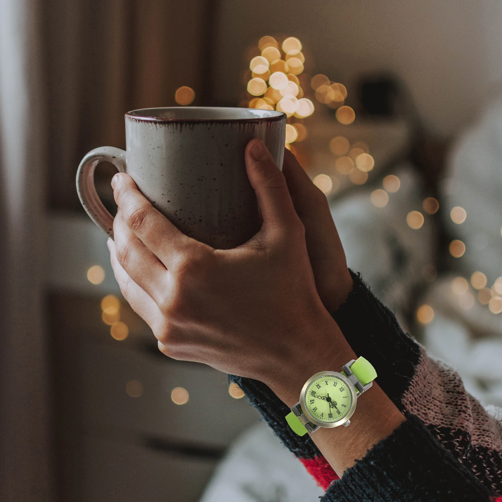 

Vintage Watch Digital Wrist for Women Quartz Wristwatch Fashion Ladies Watches Green Women's