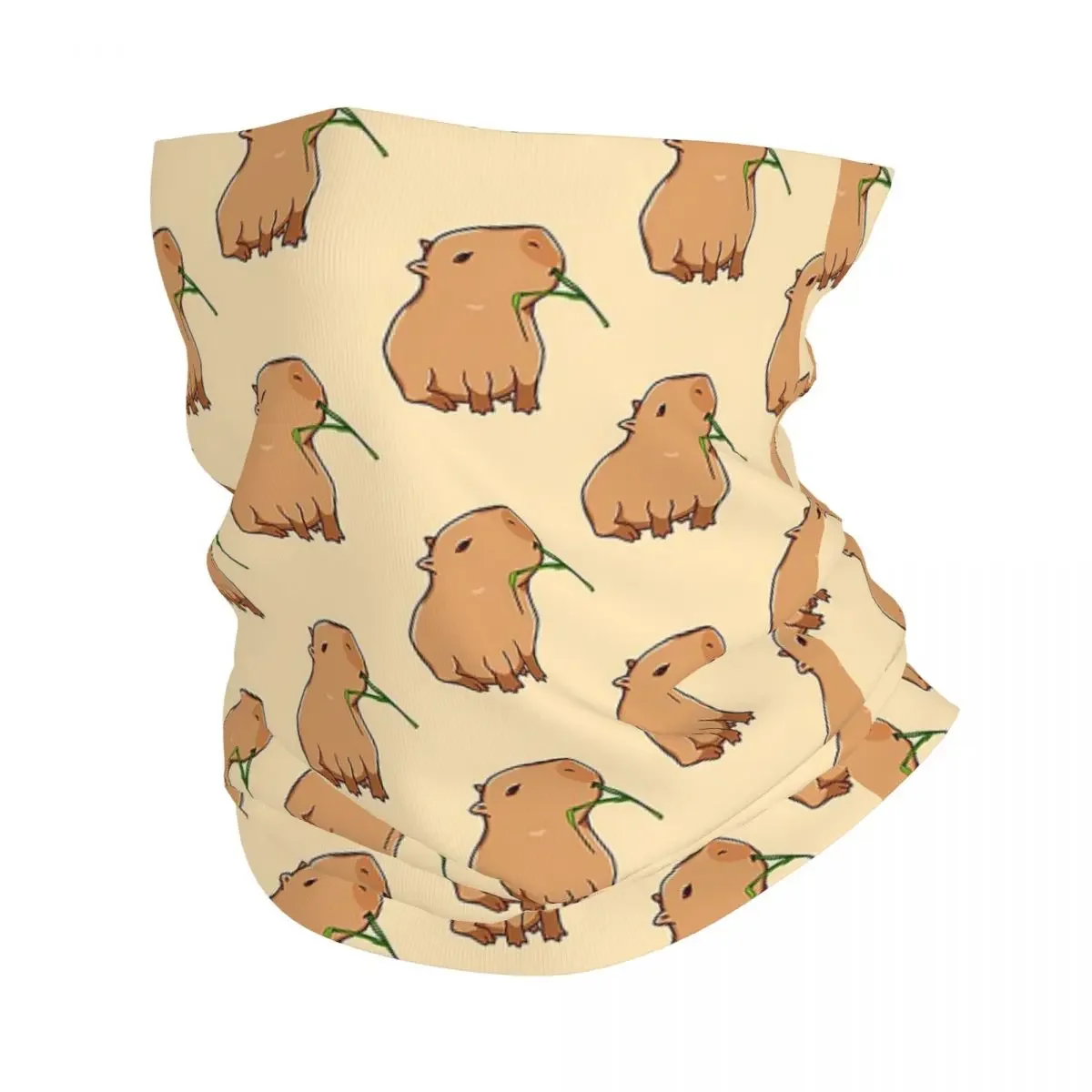 Capybara Leaf Eat Your Greens Bandana Neck Cover Printed Animal Lover Wrap Scarf Multifunctional Face Mask Running Unisex Adult