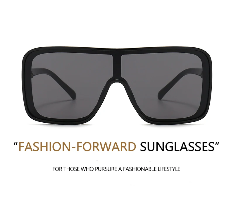 Einteilige Sonnenbrille mit großem Rahmen, Unisex, Gesichtsformungseffekt, UV400-Schutz, trendige und vielseitige Sonnenbrille 5258 – Detail 4