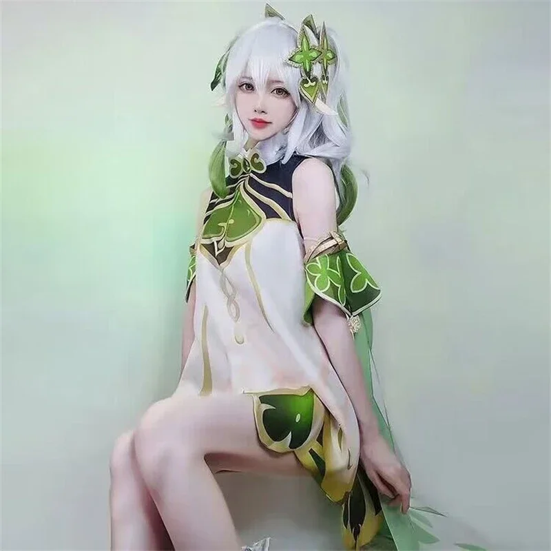 Nahida Cosplay Genshin Impact Nahida Lesser Lord Kusanali Cosplay Costume Girl Dresses Wig Suit Clothes Halloween Party Costumes