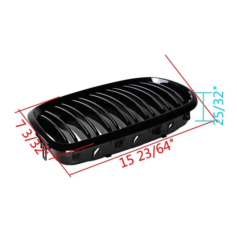Reliable 2Pcs Glossy Black Car Front Kidney Grille Grill For-BMW X5 E70 2007-2013 X6 E71 2008-2014