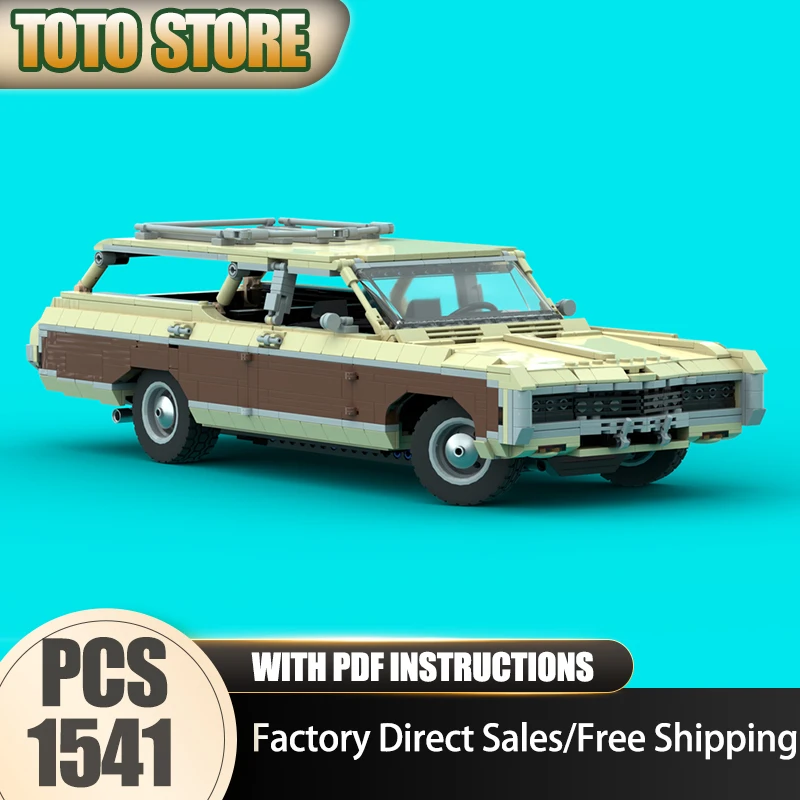 Zestaw Klocków Technicznych Champion Speed Cars Model Moc, Modułowy Model Station Wagon, Technologia, Klocki Modułowe, Zestaw Świąteczny, Zabawka DIY, Prezent