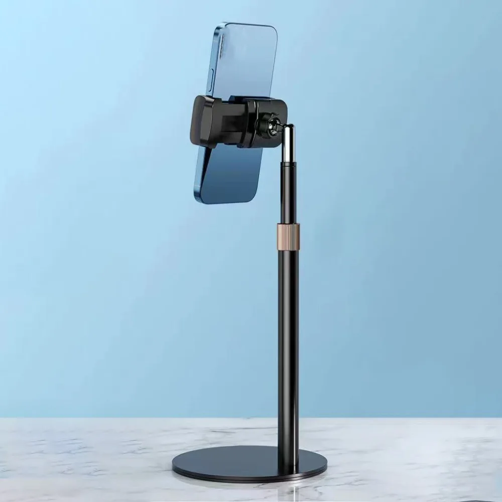 Soporte telescópico para teléfono de altura ajustable 360 °   Soporte para teléfono de escritorio portátil giratorio, soporte Universal para teléfono móvil de Metal