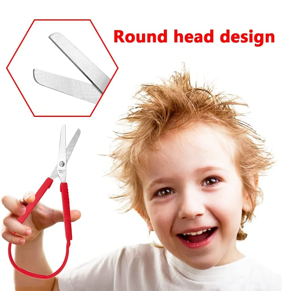 Loop Scissors Grip Scissor Colorful Self-Opening Adaptive Cutting Scissors For Children,Adults,Home,Office,School