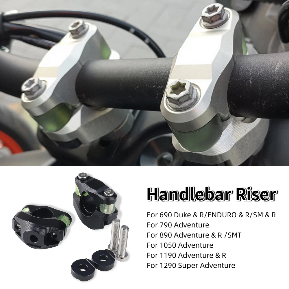 Motorcycle 28mm Handlebar Risers CNC Aluminum Heightening Handlebar Clamp For 690 Duke 790 890 Adv 1190 ADV 1290 Super Adventure
