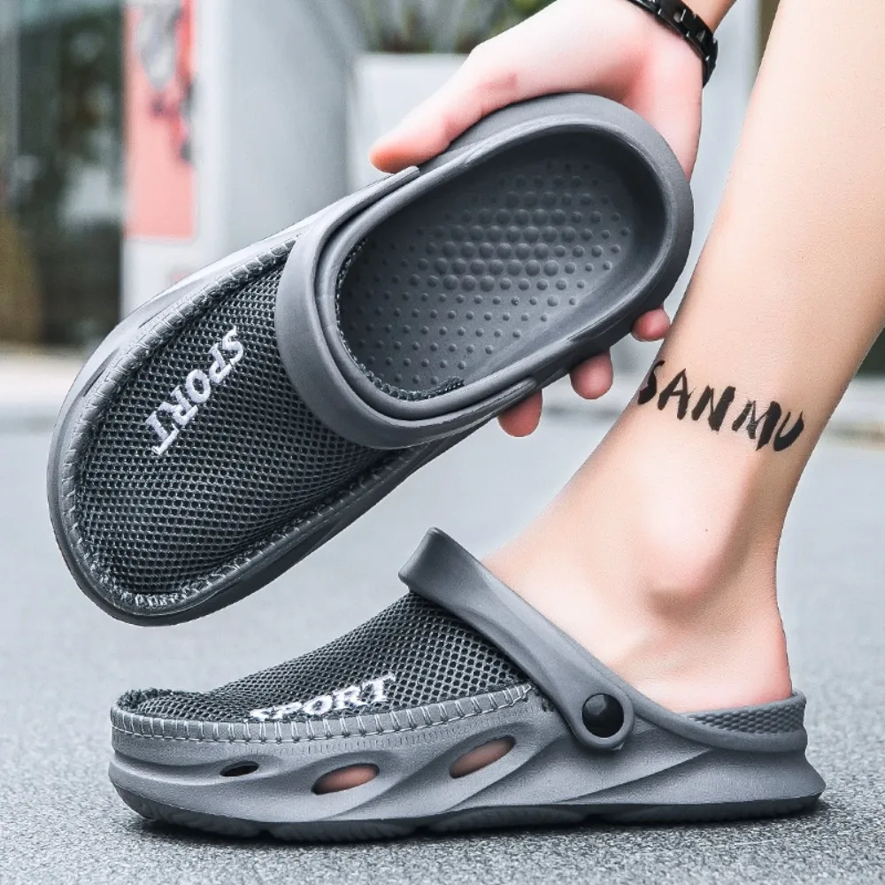 

Summer Men's Slippers Non-slip Hollow Out Casual Beach Shoes Lightweight Sports Men Clogs Platform Sandals