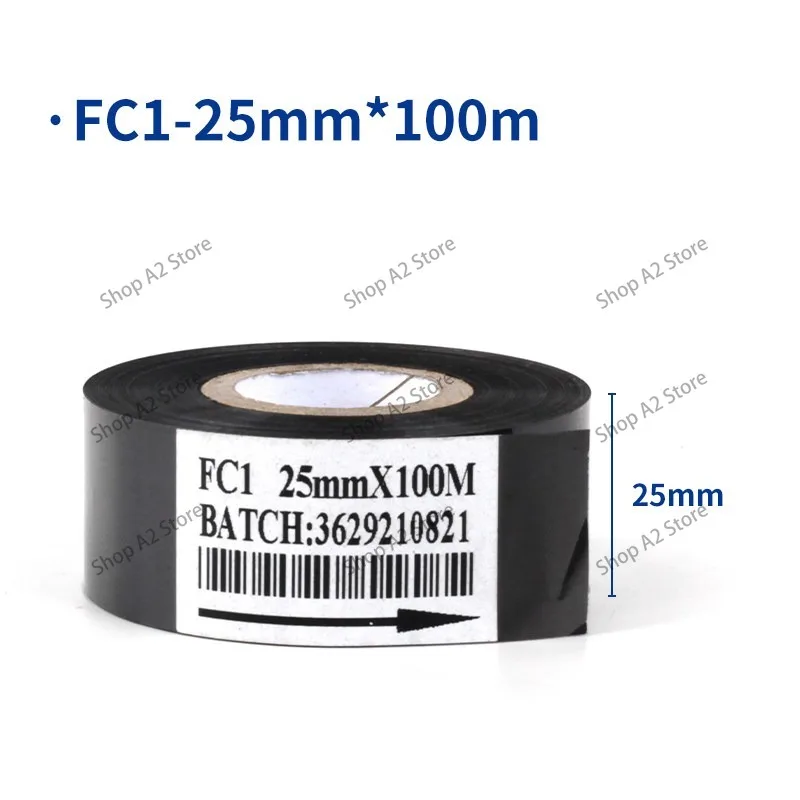 FC2 Thermal Printer Ribbon Ink Thermal Transfer Ribbon Round Black Belt Code Tape  Packaging Machine Heat Transfer Date Ribbon