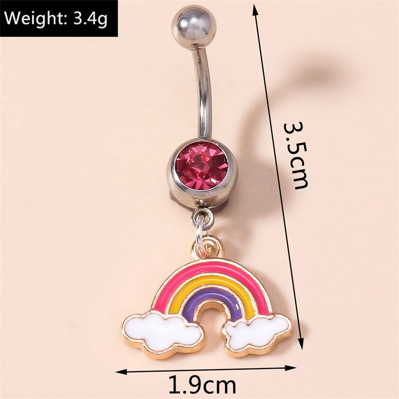 Mode Obst Kirsche Bauchnabel Ringe Sexy Nabel Ringe Bauch Piercing Körper Schmuck für Frauen Mädchen Party Urlaub Schmuck Geschenke – Detail 4