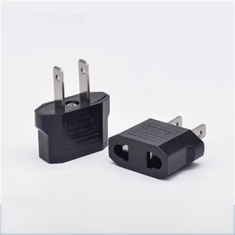 America European Mini EU To US Power Plug Adapter Canada Travel Plug Converter Outlet Wall Power Converter (Black,White)