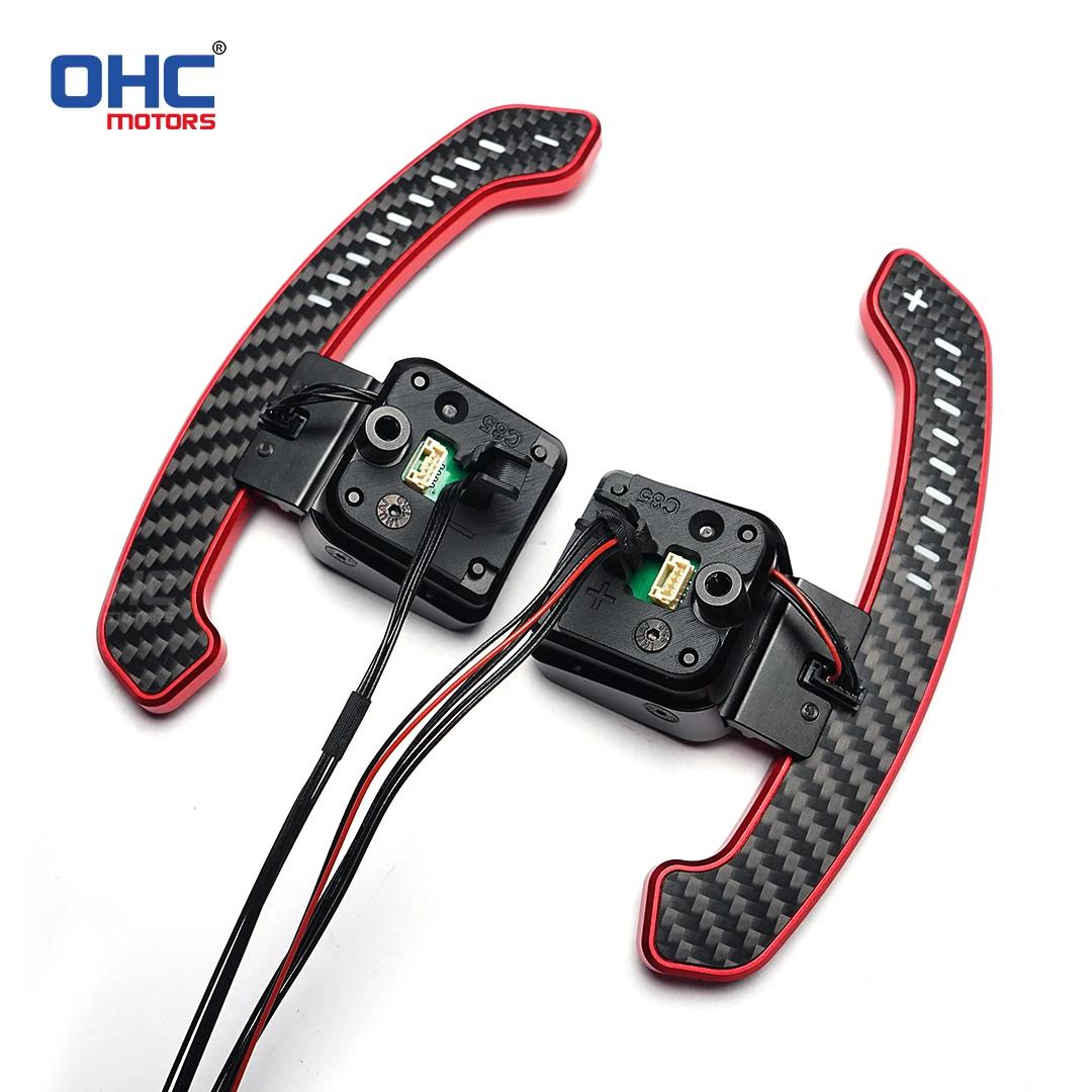 OHC LED Carbon Fiber Magnetic Steering Wheel Paddle Shifters For Lamborghini Urus Magnetic Attraction Function Various Colors