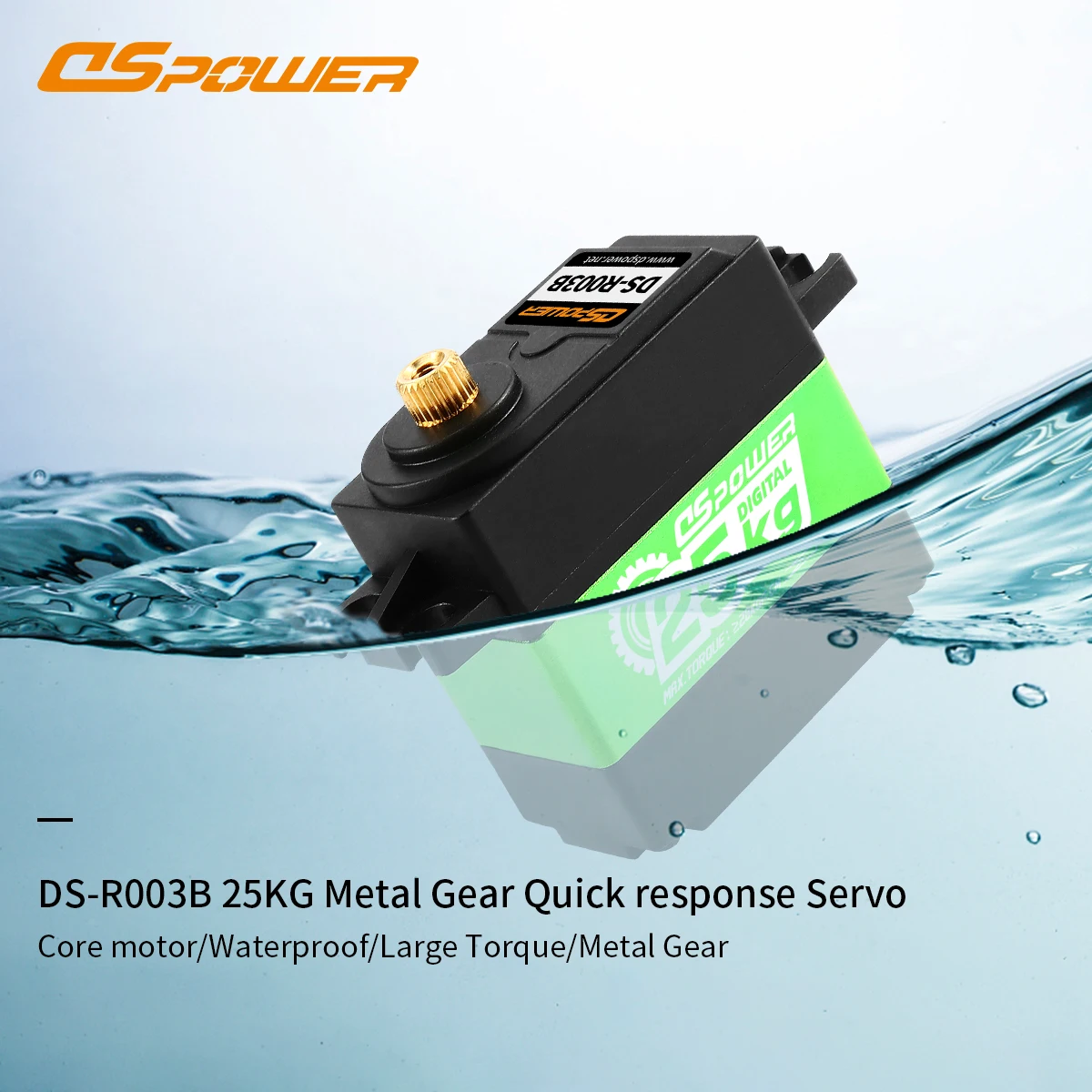 Dspower 25kg 35kg metal engrenagem digital servo 180/300 graus metade caixa de alumínio para 1/8 1/10 rc carro robô wltoys scx10 trx4 rastreador