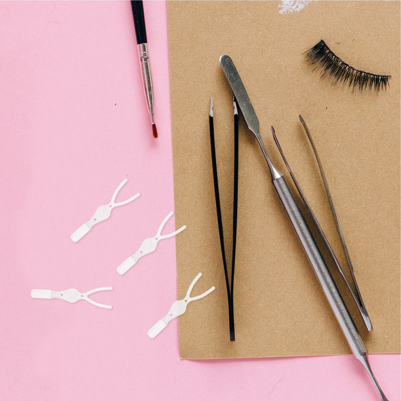 50Pcs Double Eyelid Tape Y Stick Applicator Tool Set Precise Positioning Adjustable Fork Eyelid Lift Natural Look Nonstick