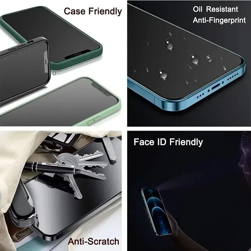 Protector de pantalla de privacidad para iPhone 17 14 13 12 11 15 Pro Max Mini 7 8 Plus, vidrio antiespía para iPhone 16 PRO X XR XS MAX, 1-5 piezas 4
