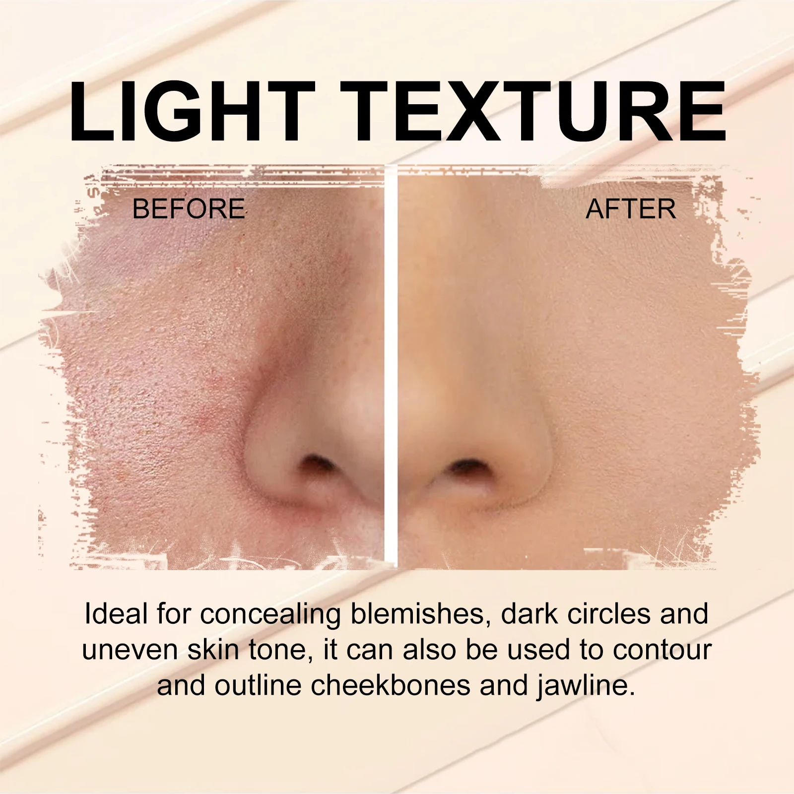 3-kleuren concealer- en oogschaduwpalet - volledige dekking voor donkere kringen, langdurige matte afwerking, contour- en reparatiefoundation