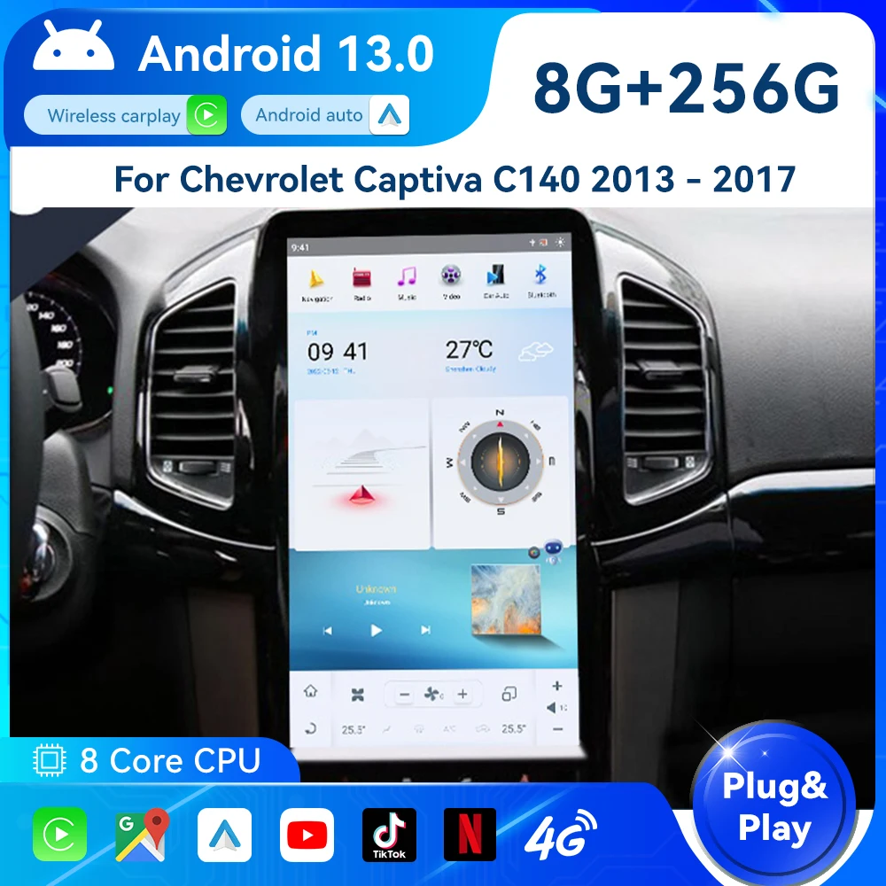 For Chevrolet Captiva C140 2013 - 2017 Qualcomm Android Car Radio Multimedia Player Autoradio Stereo Px6 Gps Navi Head Unit