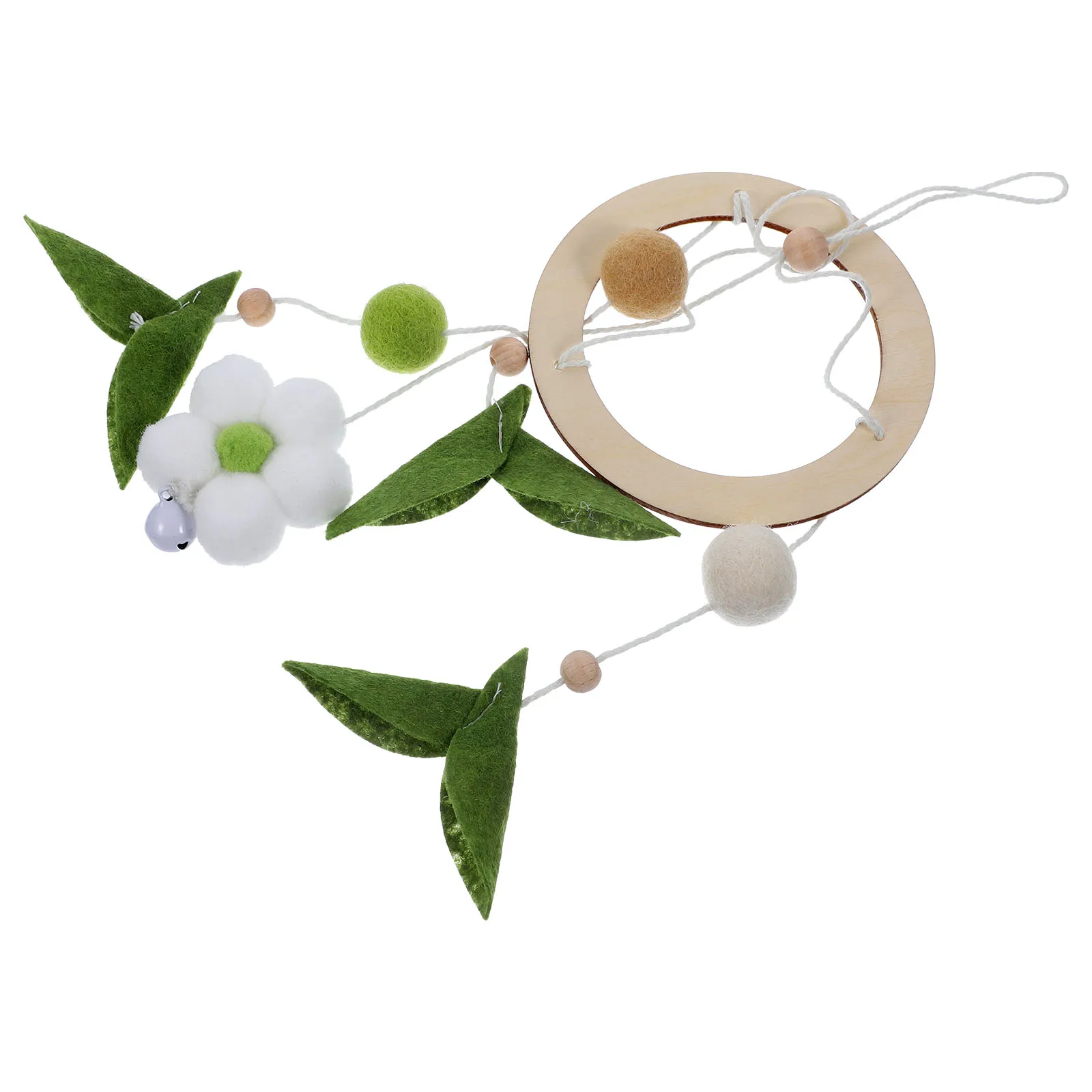 

Wooden Felt Baby Bed Bell Woven Wind Chime Crib Hanging Toys Multicolor Nordic Style Bedroom Pendant nament Safe Skin Friendly
