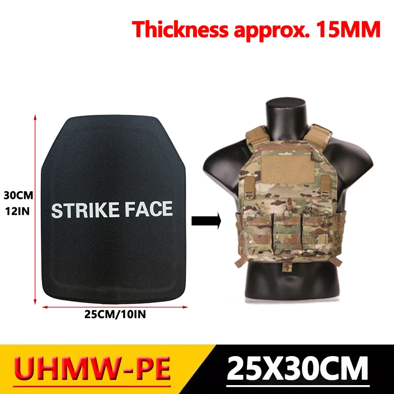 

25x30CM NIJ Class III Bulletproof Plate Pure PE Tactical Insertion Backpack Deck Body Armor Tactical Bulletproof Plate