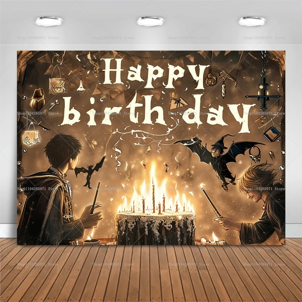 Hogwarts Magic Academy Theme Birthday Party Decoration Harry Potter Kids Gift Backdrop Baby Shower Supplies Photography Props view 2