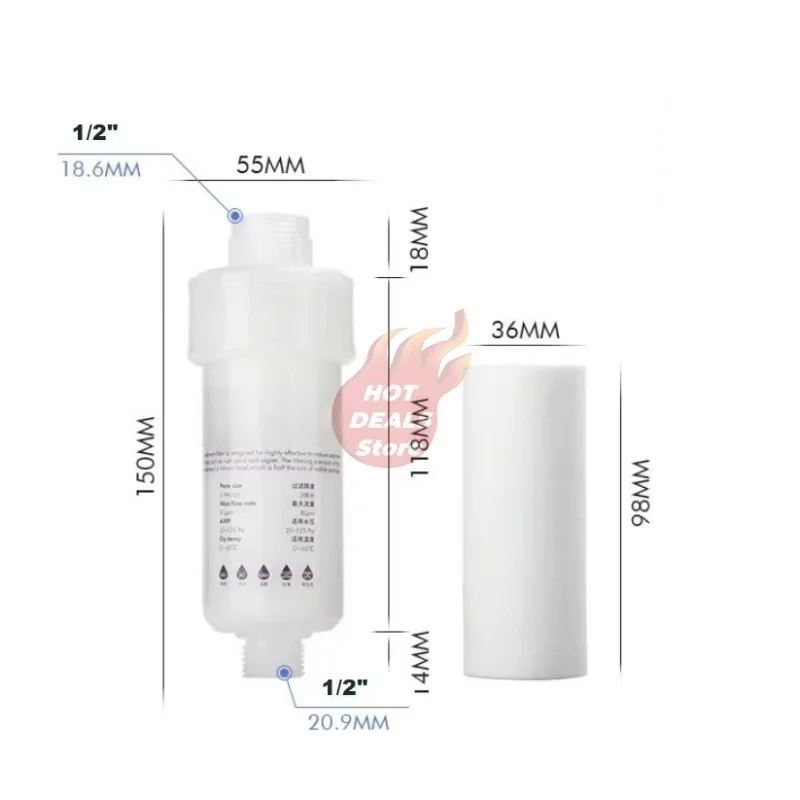 5\'\' PRE FILTER Water Filter Cartridge Washing Machine Filter Water Filter Replacements for Toilet Shower Water Heater Pre-filter
