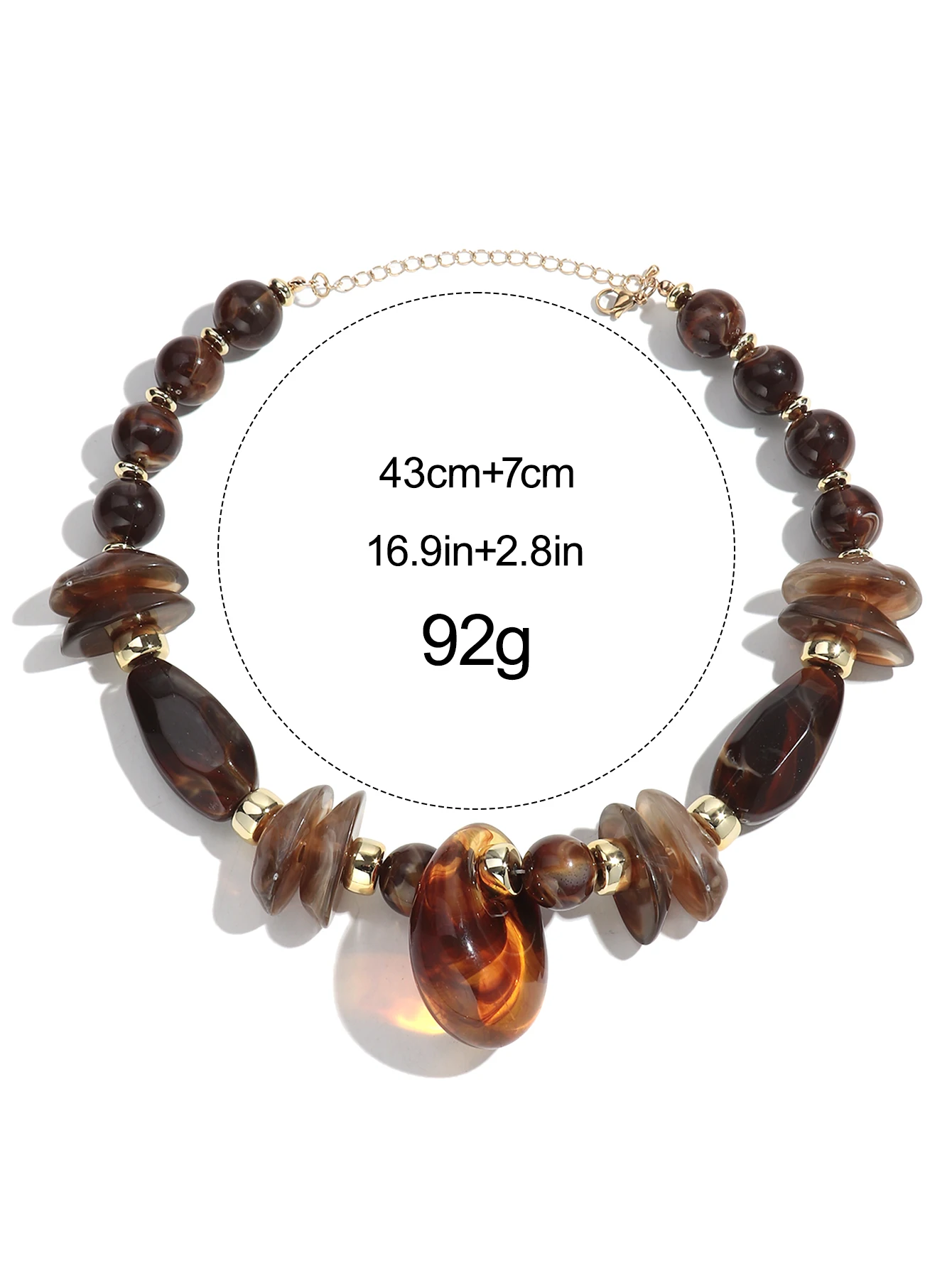 Vintage Acryl Unregelmäßige Geometrische Perlen Halsketten für Frauen Übertrieben Harz Waterdrop Anhänger Halsband Handgemachte Schmuck Geschenke – Detail 1