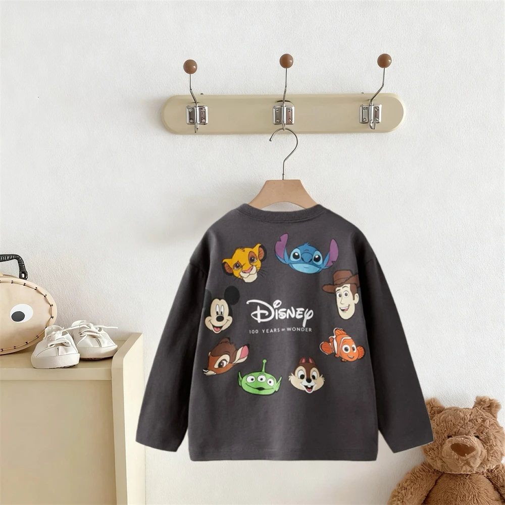 الكرتون تي شيرت أزياء عارضة الملابس ربيع الخريف ارتداء الفتيان والفتيات طويلة الأكمام جديد طفل Crewneck قمم الطباعة تيز #4