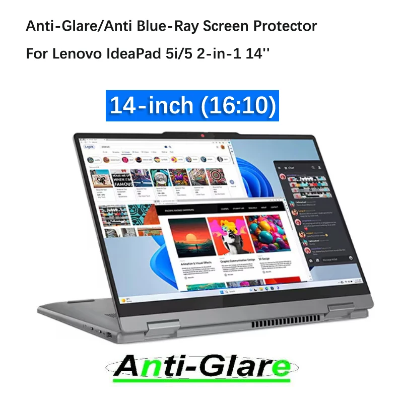 2X Ultra Clear/Anti-Glare/Anti Blue-Ray Screen Protector for Lenovo IdeaPad 5i/5 2-in-1 (14'', Gen 9) Laptop PC 14