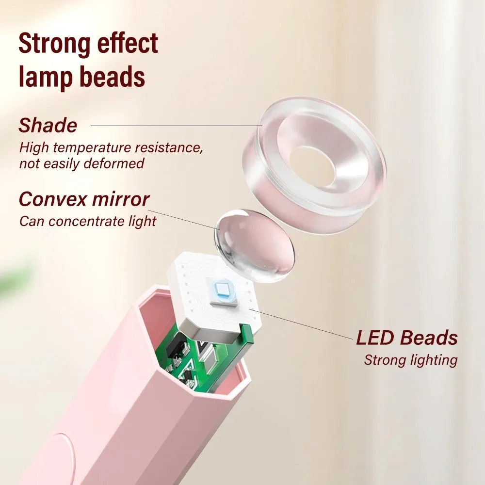 Lampe à ongles LED 2 en 1 avec support en gel |   Lampe rechargeable par USB et portable pour ongles en gel et ongles avec écran LCD