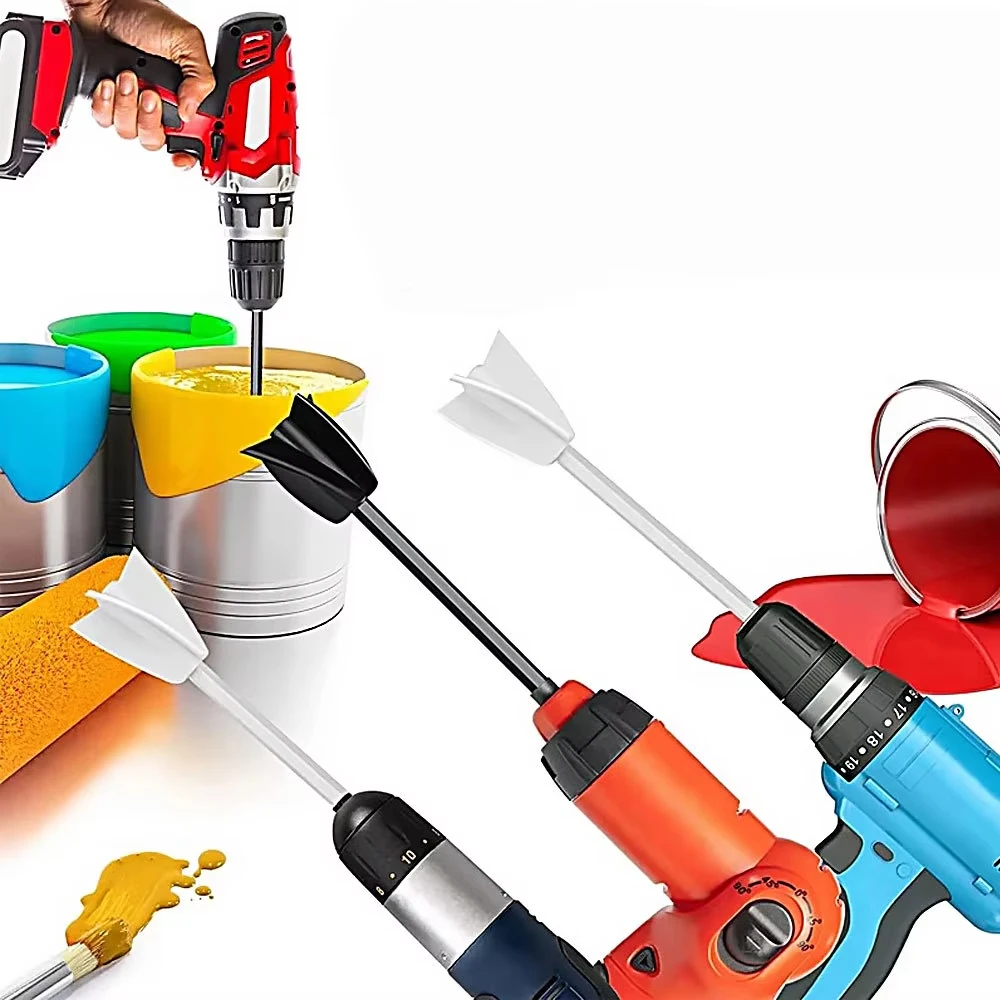 แท่งผสมสีผสมอีพ็อกซี่แท่งกวนสีผสมซีเมนต์ผสมกับหัวจับดอกสว่านสำหรับสีน้ำยางเรซินอีพ็อกซี่